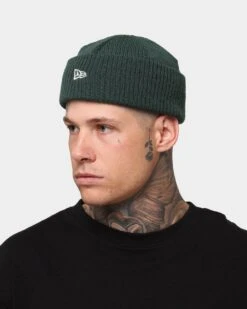 New Era Ribbed Knit Thin Fisherman Beanie Dark Green -Fashion Clothing Store 01020220 YD009 default 0101