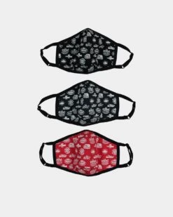 Lil Homme Kids' All Over Masque 3 Pack Black/Red/Navy -Fashion Clothing Store 01024725B034ONE default 0080