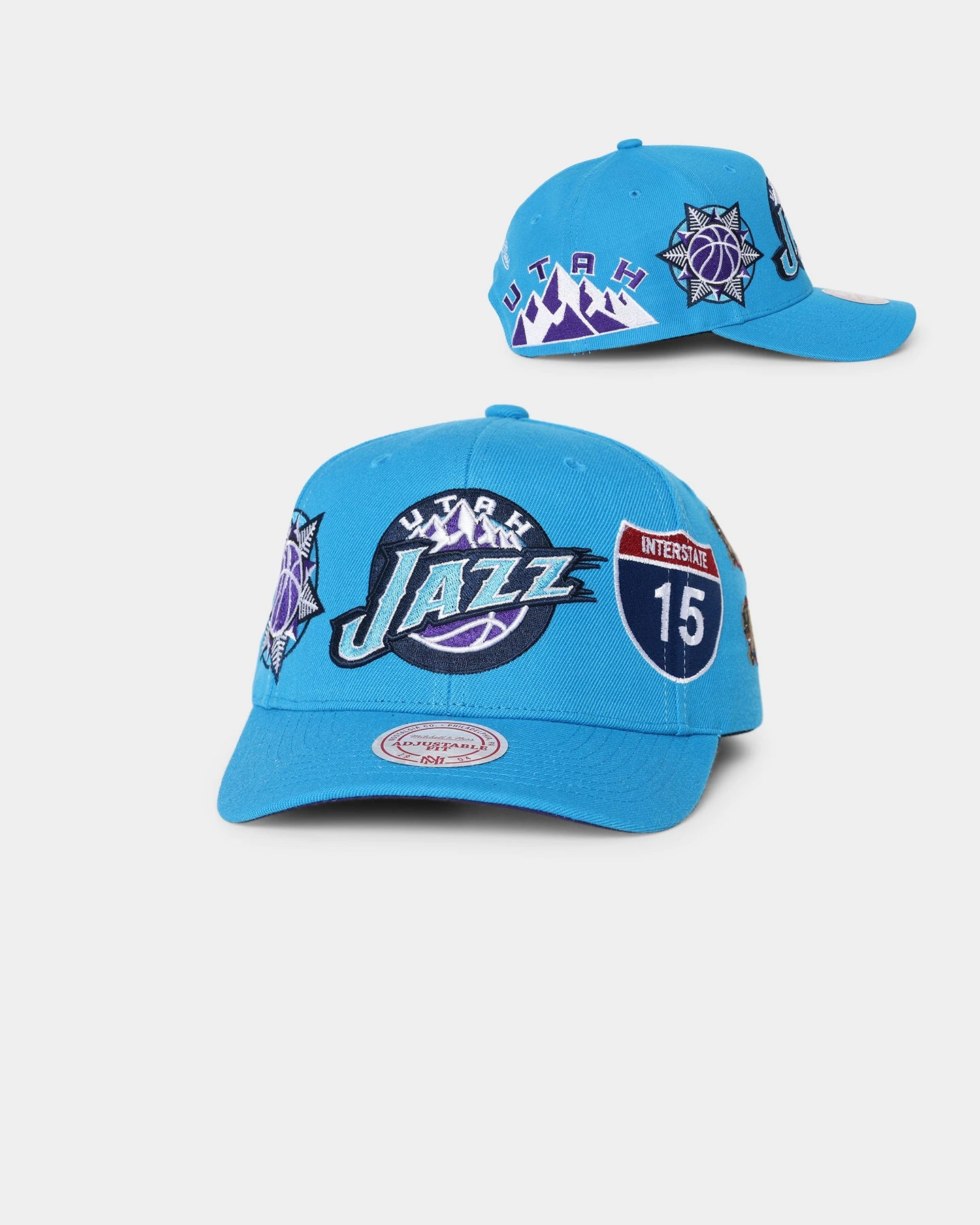 Mitchell & Ness Utah Jazz 'Highway' Pro Crown Snapback Light Blue 3 Mitchell & Ness Utah Jazz 'Highway' Pro Crown Snapback Light Blue
