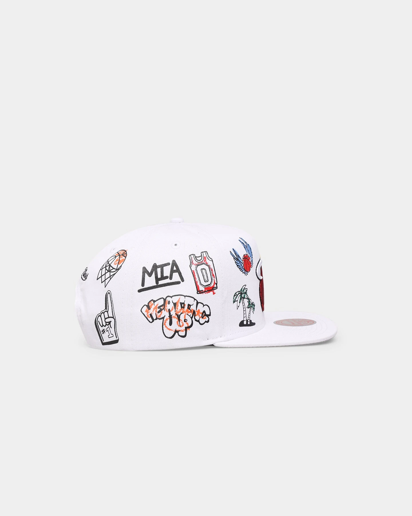 Mitchell & Ness Miami Heat 'Hand Drawn' Original Fit Snapback White 7 Mitchell & Ness Miami Heat 'Hand Drawn' Original Fit Snapback White - Image 5