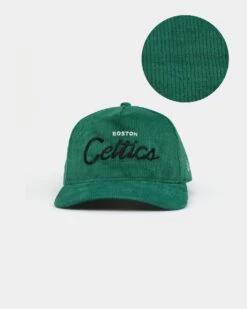 New Era Boston Celtics 'OG Team Script' Corduroy Golfer Snapback Original Team Colours