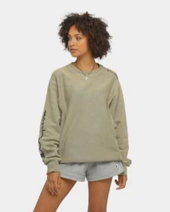 Champion Rev Weave Multi Script Crew American Khaki