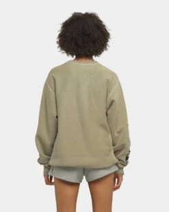 Champion Rev Weave Multi Script Crew American Khaki -Fashion Clothing Store 02025357 YA108 womens 040