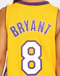 Mitchell & Ness Kobe Bryant NBA Finals '99-'00 #8 Authentic Los Angeles Lakers Jersey Yellow -Fashion Clothing Store 02026873 YY001 womens 0070