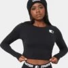 Starter Women's Foundation Crop Long Sleeve T-Shirt Black 1 Starter Women's Foundation Crop Long Sleeve T-Shirt Black -Fashion Clothing Store 02029521 YB001 womens 0010