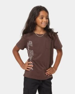 Lil Homme Kid's Volle Pocket Short Sleeve T-Shirt Dark Brown