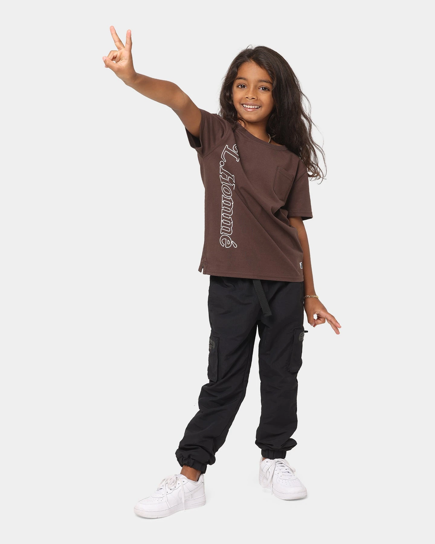 Lil Homme Kid's Volle Pocket Short Sleeve T-Shirt Dark Brown 4 Lil Homme Kid's Volle Pocket Short Sleeve T-Shirt Dark Brown - Image 2