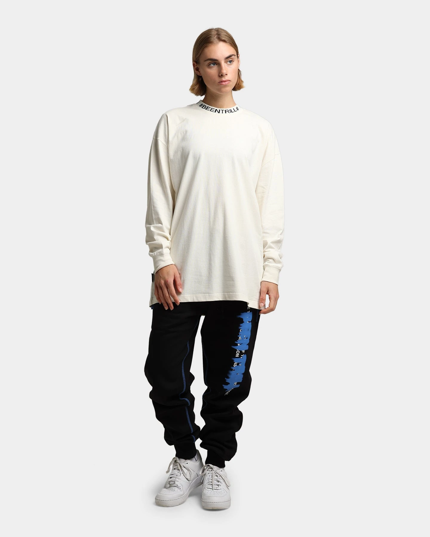 BEENTRILL Logo Rib Long Sleeve T-Shirt Off White 4 BEENTRILL Logo Rib Long Sleeve T-Shirt Off White - Image 2