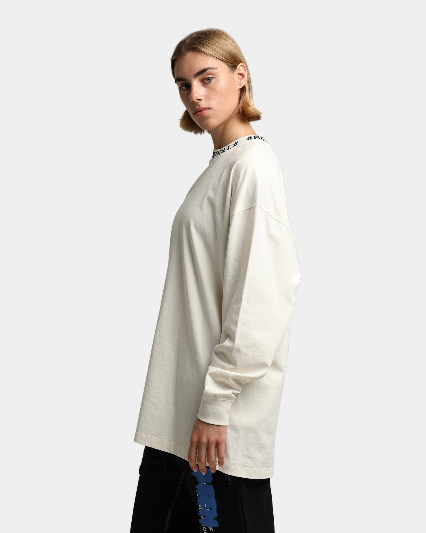 BEENTRILL Logo Rib Long Sleeve T-Shirt Off White 8 BEENTRILL Logo Rib Long Sleeve T-Shirt Off White - Image 6