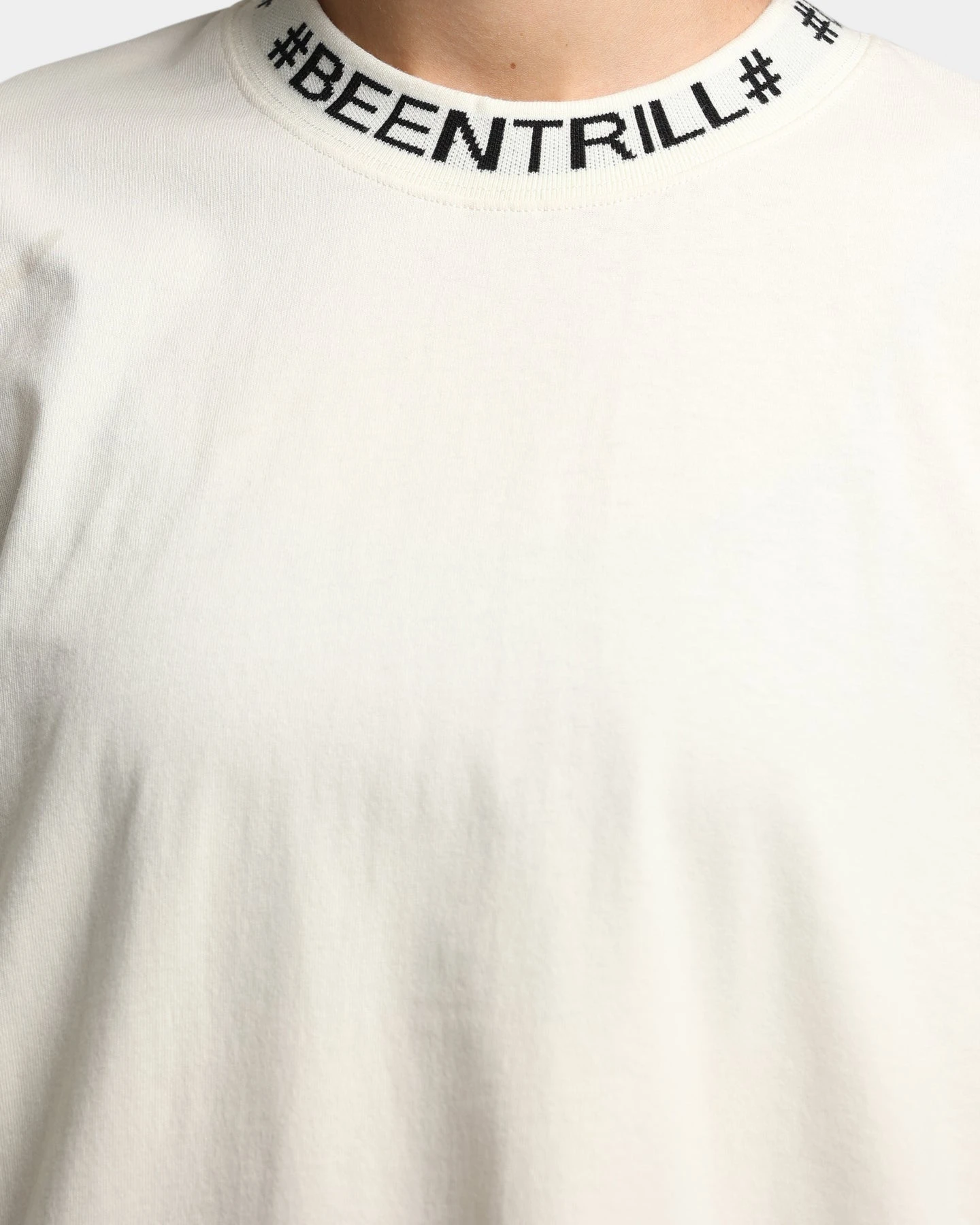 BEENTRILL Logo Rib Long Sleeve T-Shirt Off White 9 BEENTRILL Logo Rib Long Sleeve T-Shirt Off White - Image 7