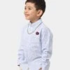 Lil Homme Kid's Mono Oxford Button Up Shirt White/Light Blue -Fashion Clothing Store 02030909 YW652 default 0010