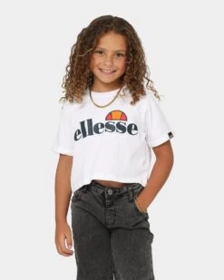 Ellesse Kids' Nicky Cropped T-Shirt White