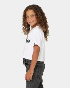 Ellesse Kids' Nicky Cropped T-Shirt White -Fashion Clothing Store 02031537 YW100 default 0030
