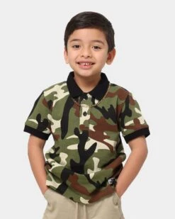 Lil Hommé Kid's Camo Short Sleeve Polo Shirt Camo