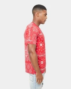 Carre Bandana Ultra Classic Short Sleeve T-Shirt Red -Fashion Clothing Store 02032420 YR001 mens 0050