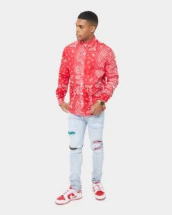 Carre Bandana Ultra Flannel Shirt Red -Fashion Clothing Store 02032601 YR001 mens 0030