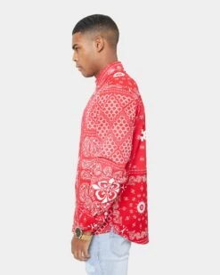 Carre Bandana Ultra Flannel Shirt Red -Fashion Clothing Store 02032601 YR001 mens 0050