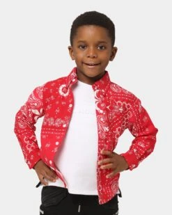 Lil Homme Kids' Bandana Ultra Flannel Shirt Red
