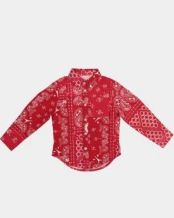 Lil Homme Kids' Bandana Ultra Flannel Shirt Red -Fashion Clothing Store 02032605 YR001 default 0080