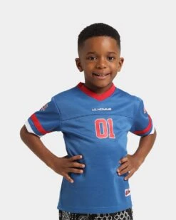 Lil Homme Kids' Grid Iron Jersey Blue