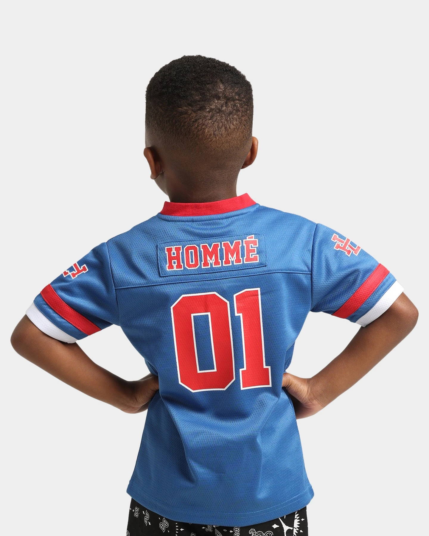 Lil Homme Kids' Grid Iron Jersey Blue 4 Lil Homme Kids' Grid Iron Jersey Blue - Image 2