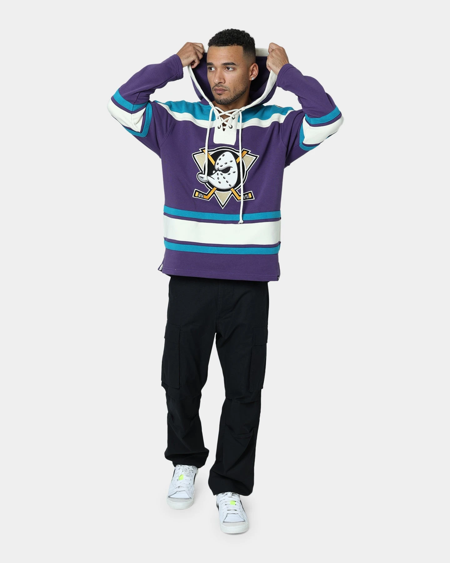 '47 BRAND 47 Brand Anaheim Ducks Lacer Hoodie Purple/Sharks Teal 4 '47 BRAND 47 Brand Anaheim Ducks Lacer Hoodie Purple/Sharks Teal - Image 2