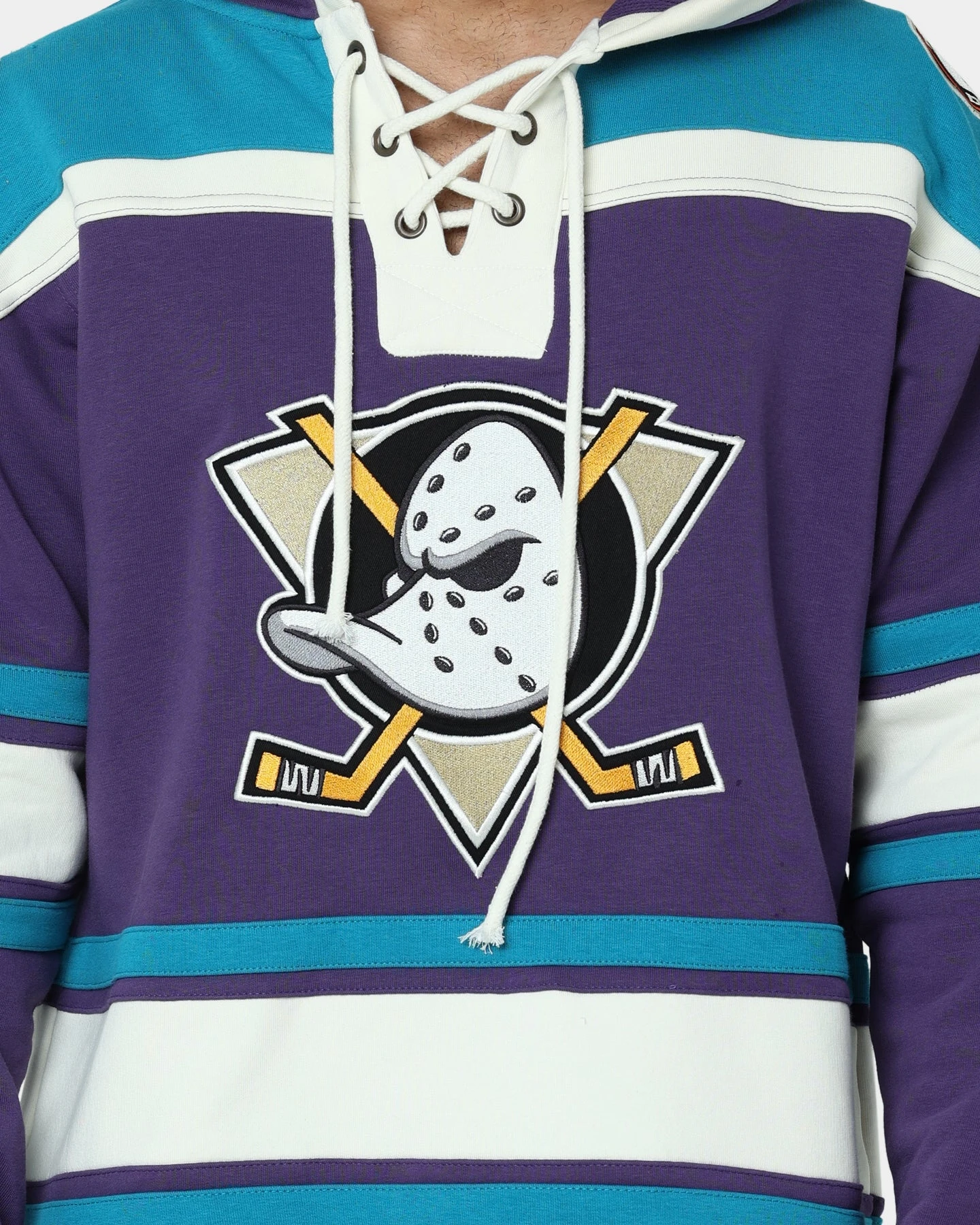 '47 BRAND 47 Brand Anaheim Ducks Lacer Hoodie Purple/Sharks Teal 5 '47 BRAND 47 Brand Anaheim Ducks Lacer Hoodie Purple/Sharks Teal - Image 3