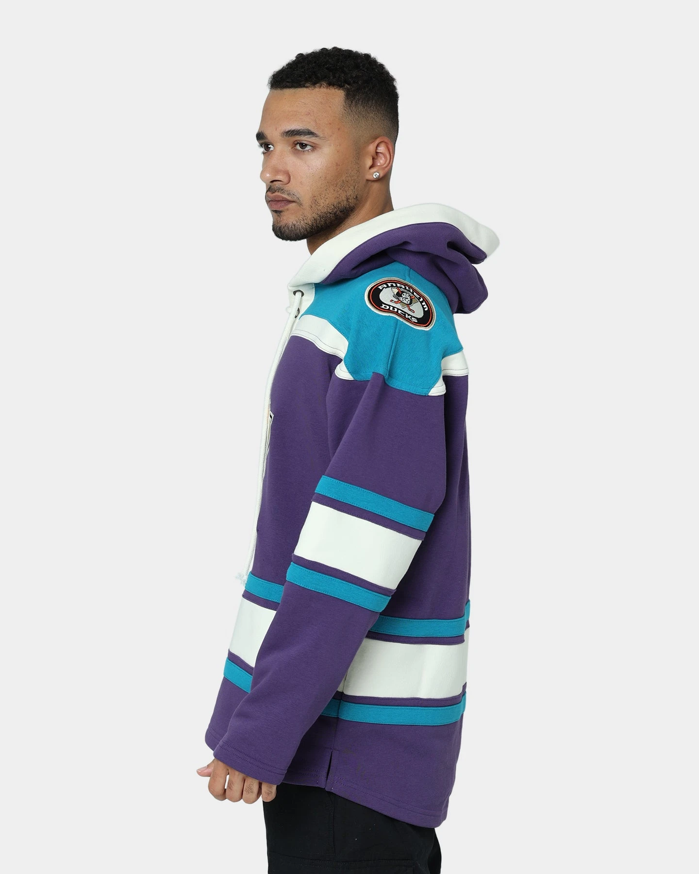 '47 BRAND 47 Brand Anaheim Ducks Lacer Hoodie Purple/Sharks Teal 8 '47 BRAND 47 Brand Anaheim Ducks Lacer Hoodie Purple/Sharks Teal - Image 6