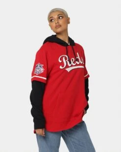 '47 BRAND 47 Brand Cincinnati Reds Shortstop Hoodie Red -Fashion Clothing Store 02034069 YR001 womens 0050