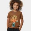 Honor The Gift Kids' Fall Spiritual Warfare T-Shirt Brown