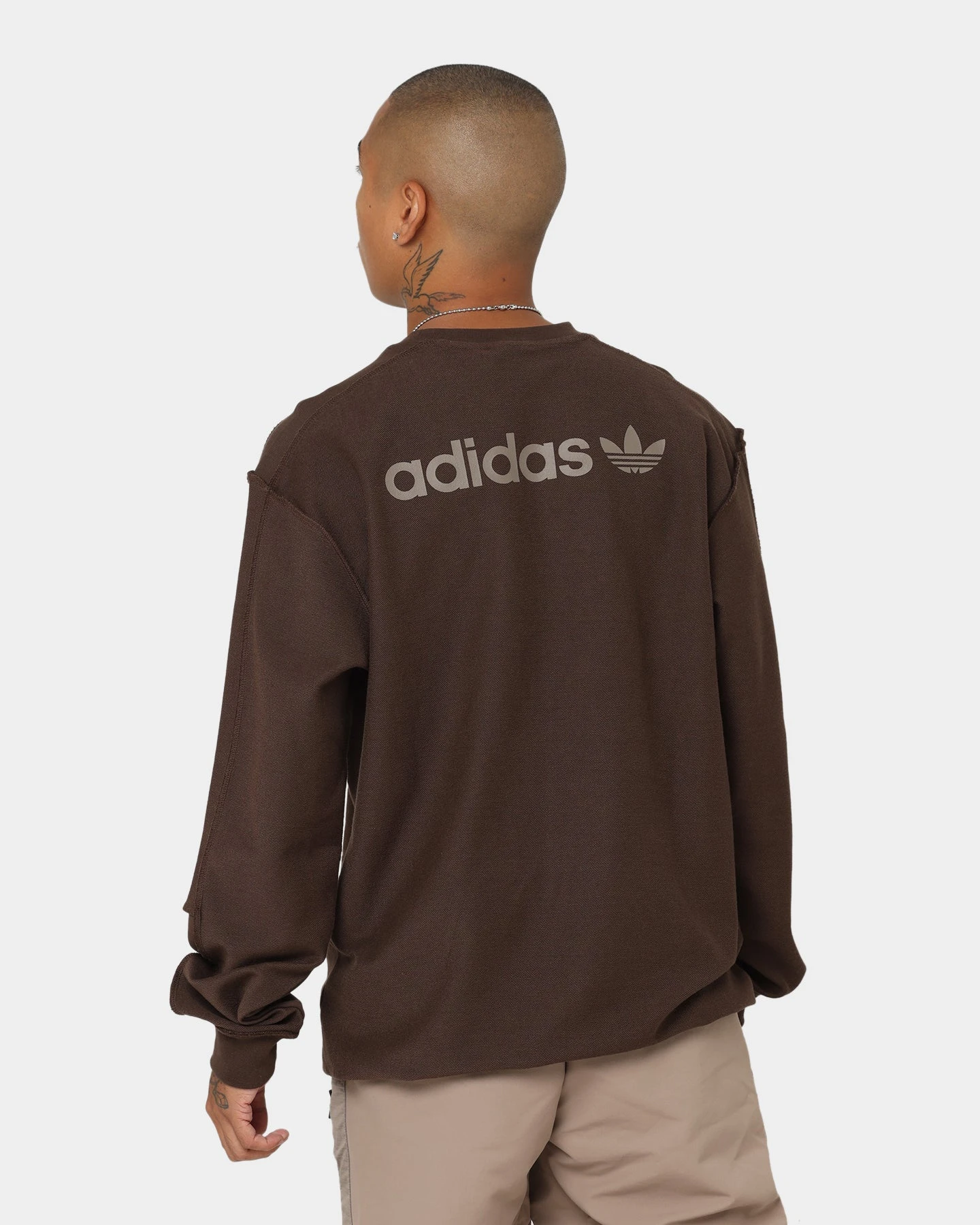 Adidas Loopback Crewneck Brown 3 Adidas Loopback Crewneck Brown