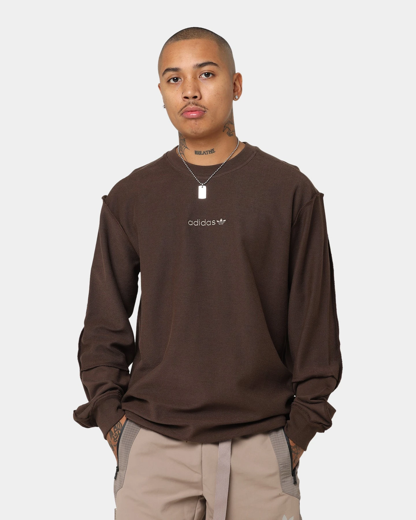 Adidas Loopback Crewneck Brown 4 Adidas Loopback Crewneck Brown - Image 2