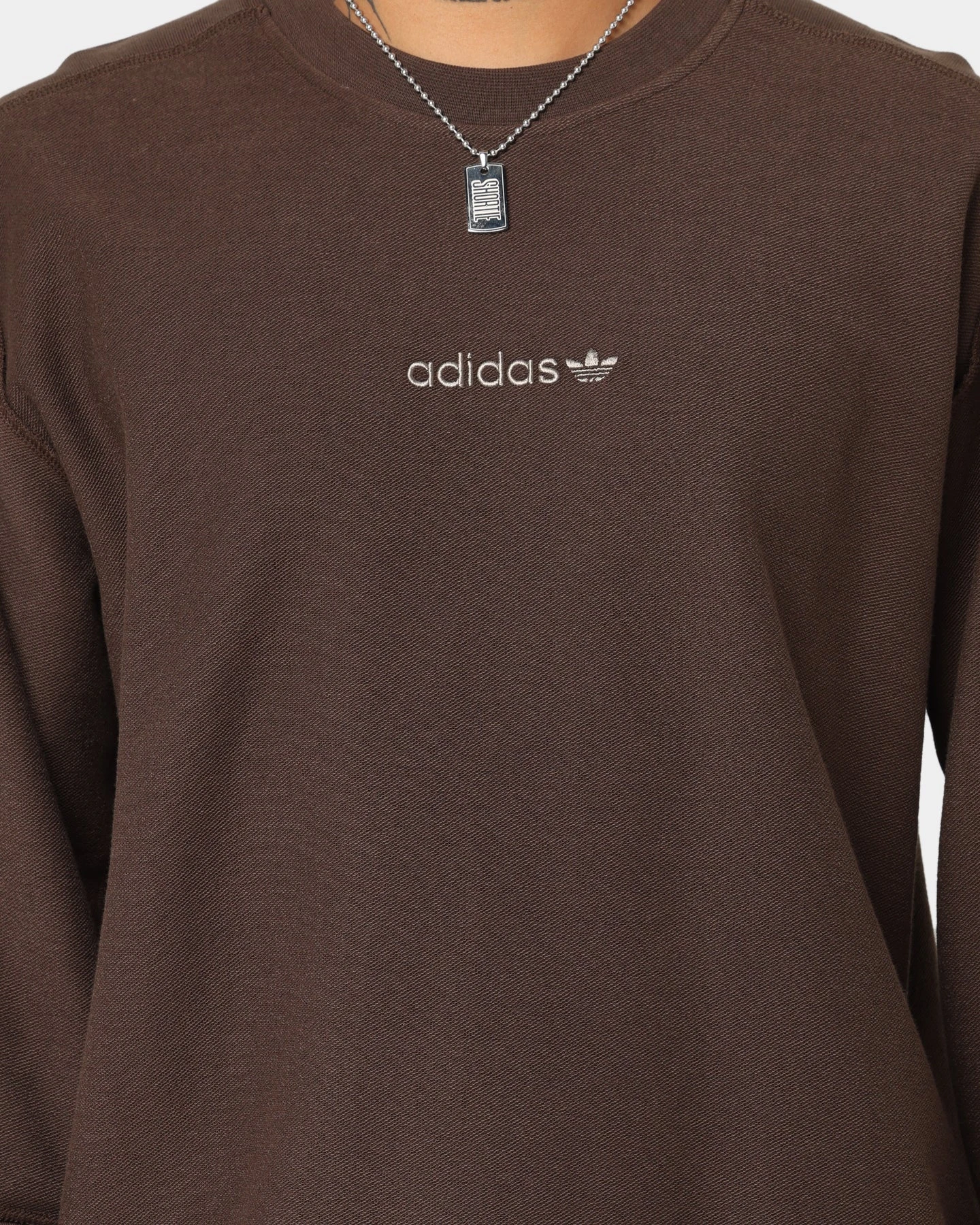 Adidas Loopback Crewneck Brown 6 Adidas Loopback Crewneck Brown - Image 4
