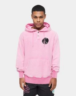 Carre Peace Button Up Hoodie Washed Pink -Fashion Clothing Store 02034687 YW661 mens 0030
