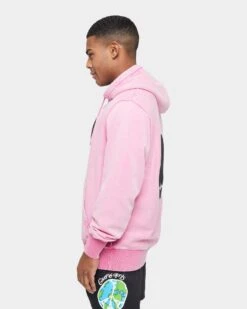 Carre Peace Button Up Hoodie Washed Pink -Fashion Clothing Store 02034687 YW661 mens 0040
