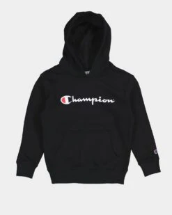 Champion Kids' Script Hoodie Black -Fashion Clothing Store 02035764 YB001 default 0080