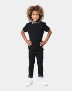 Lil Homme Bandana Ultra Short Sleeve Polo T-Shirt Black -Fashion Clothing Store 02035856 YB001 default 0020