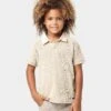 Lil Homme Bandana Ultra Short Sleeve Polo T-Shirt Stone -Fashion Clothing Store 02035856 YS400 default 0010