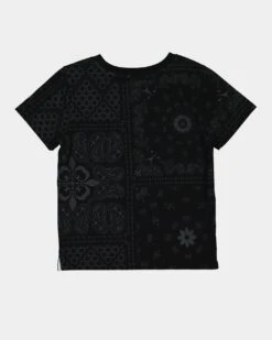 Lil Homme Kids' Bandana Ultra Short Sleeve Set Black/Charcoal -Fashion Clothing Store 02035857 YB053 default 00100