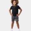 Lil Homme Kids' Bandana Ultra Short Sleeve Set Black/Charcoal -Fashion Clothing Store 02035857 YB053 default 0011