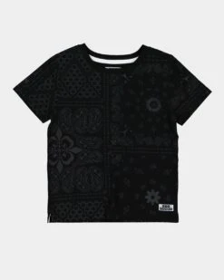 Lil Homme Kids' Bandana Ultra Short Sleeve Set Black/Charcoal -Fashion Clothing Store 02035857 YB053 default 0090