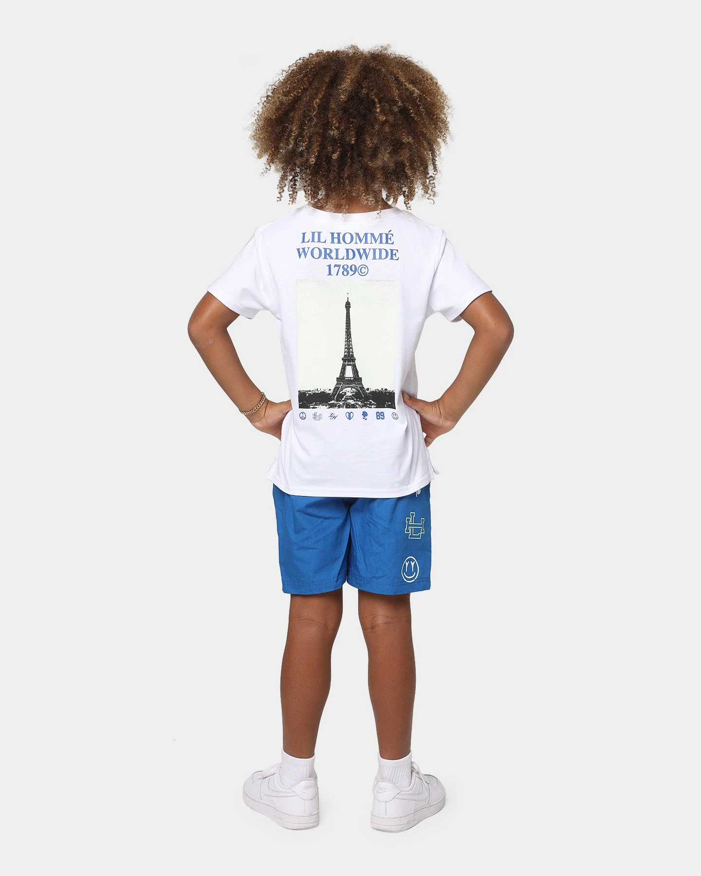 Lil Homme Kids' Worldwide T-Shirt Set White/Blue 5 Lil Homme Kids' Worldwide T-Shirt Set White/Blue - Image 3