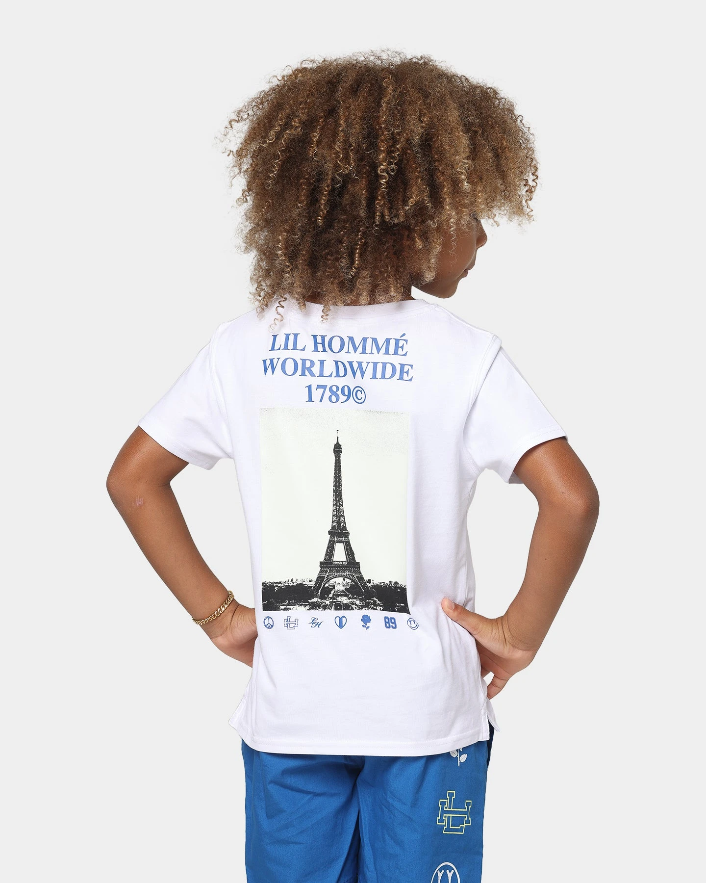 Lil Homme Kids' Worldwide T-Shirt Set White/Blue 7 Lil Homme Kids' Worldwide T-Shirt Set White/Blue - Image 5