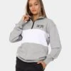 DOPE Panel Zip Crewneck Grey Marle/White -Fashion Clothing Store 02035917 YG860 womens 0010