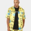 BEENTRILL New World Short Sleeve Bowling Shirt Yellow