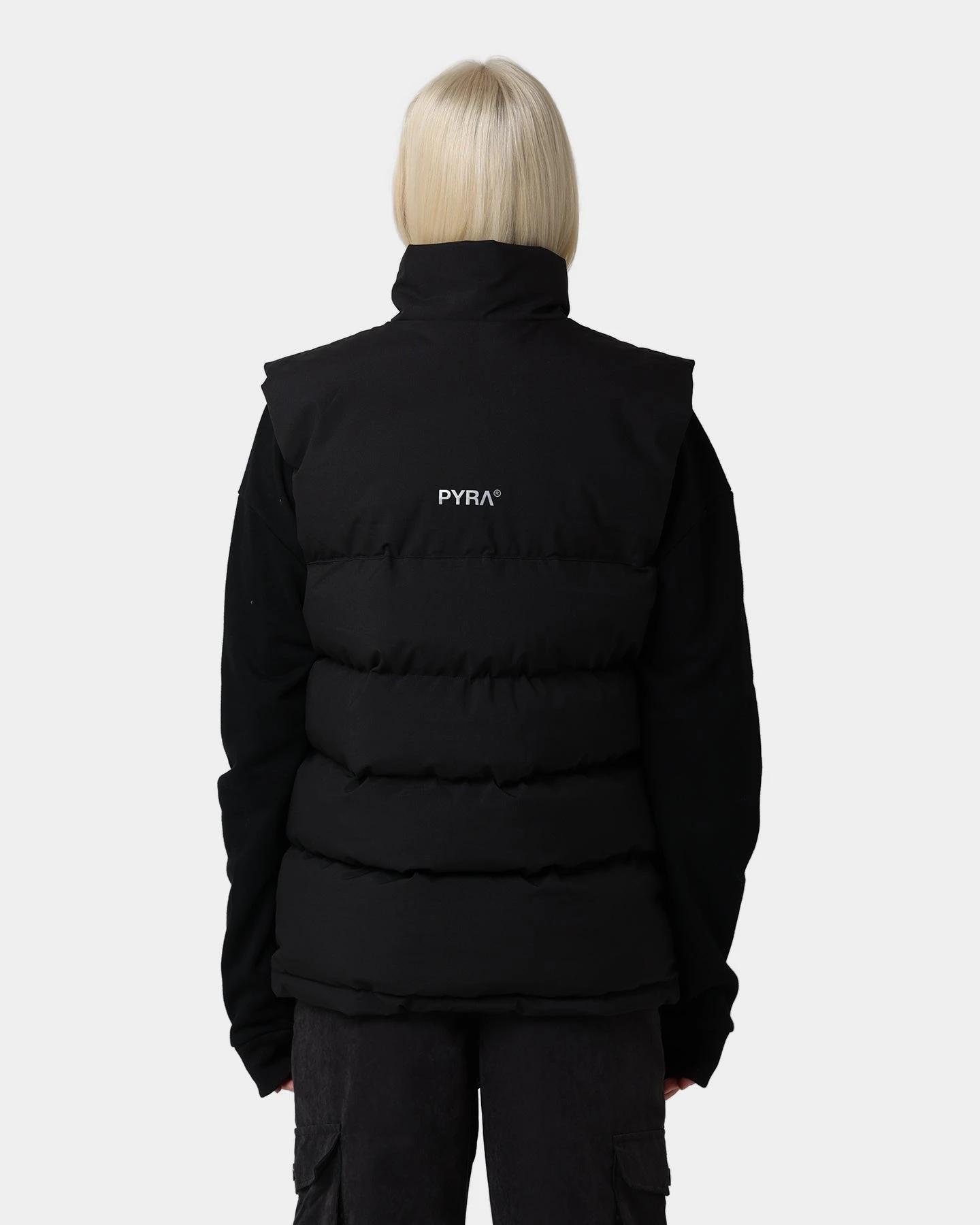 PYRA Sleeveless Puffa Vest Black 7 PYRA Sleeveless Puffa Vest Black - Image 5