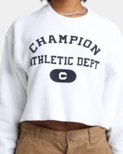 Champion Women's RB Archive Cropped Crewneck White -Fashion Clothing Store 02036373 YW100 womens 0030