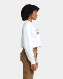 Champion Women's RB Archive Cropped Crewneck White -Fashion Clothing Store 02036373 YW100 womens 0050