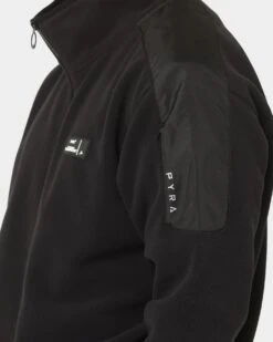 PYRA Polartec 1/4 Zip Jacket Black -Fashion Clothing Store 02036436 YB001 mens 0080