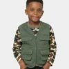 EN ES Kid's Mini Military Vest Khaki -Fashion Clothing Store 02036482 YK001 default 0010